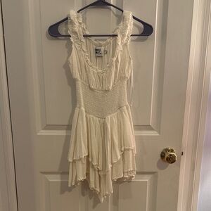White Ruffled Romper
